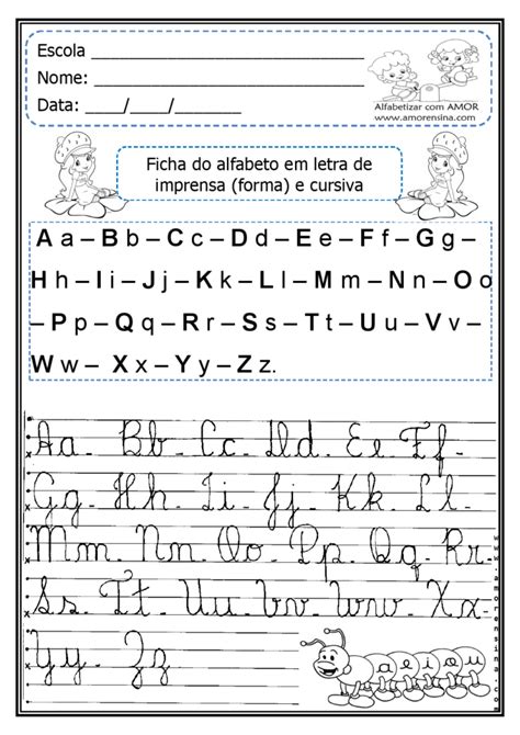 Alfabeto Que Data De La Letra De Forma E Cursiva Para Imprimir Marcus