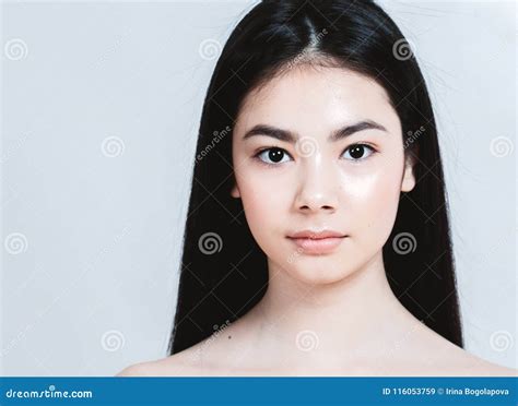 Beauty Asian Woman Face Portrait Beautiful Spa Model Girl With Stock