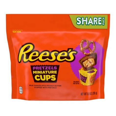 reese s stuffed with pretzels miniatures milk chocolate peanut butter cups candy share pack 1