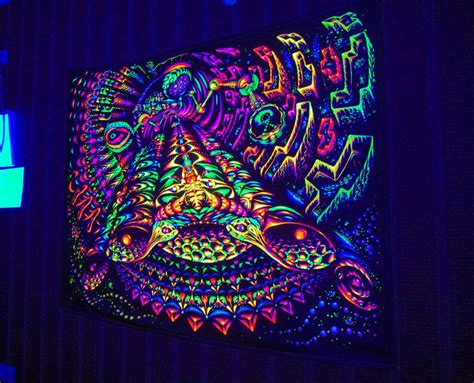Tapestry Dpc Uv Blacklight Backdrop Glow Visionary Etsy