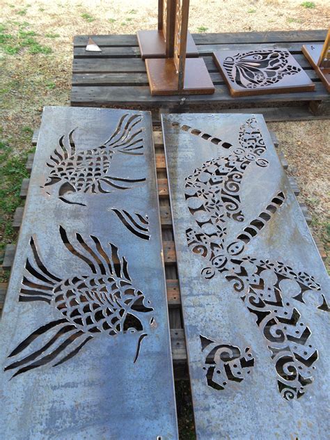 Corten Steel Panels The Dragonfly And The Fish Ready For Natural