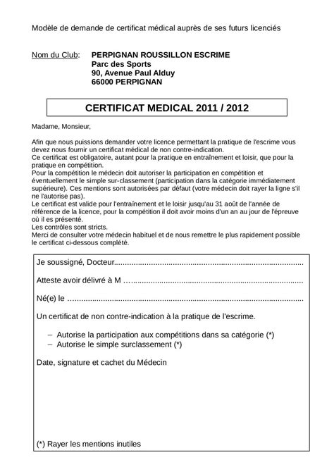 Certificat Médical 2011 2012 Par Cla Fichier Pdf