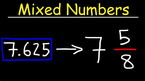 Decimals To Mixed Numbers Youtube