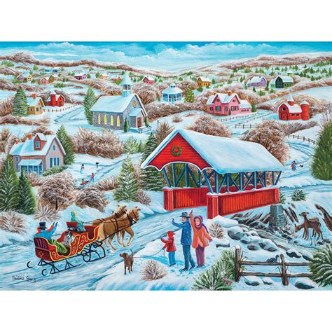Sleigh Ride Home 500 Piece Jigsaw Puzzle Bits And Pieces