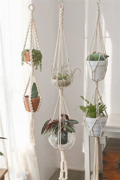 Double Macrame Plant Hanger Extra Large 2 Tier Hanging Etsy