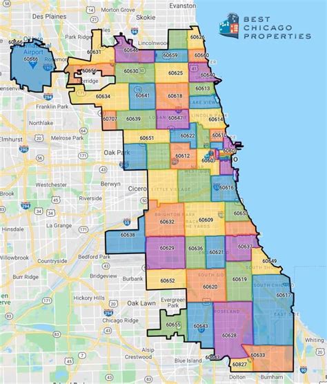 Chicago City Zip Code Map United States Map