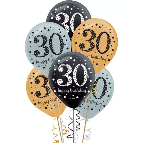 30th Birthday Balloons 15ct Sparkling Celebration Party City