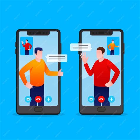 Free Vector Video Calling Your Friends On Smartphone