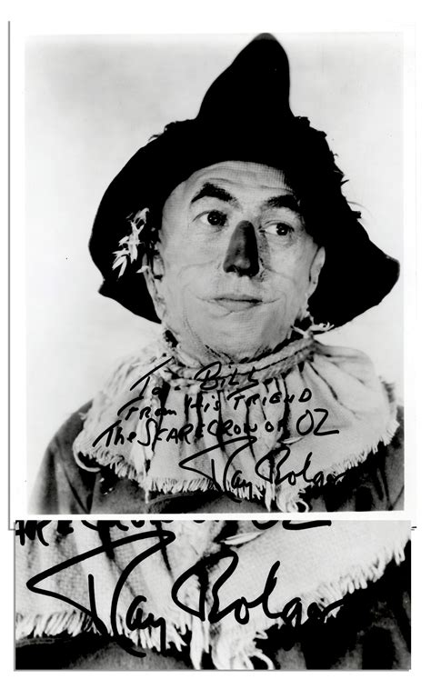 Lot Detail Ray Bolger X Glossy Wizard Of Oz Signed Photo To Bill From His