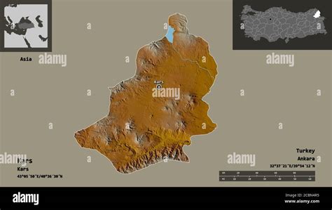 Shape Of Kars Province Of Turkey And Its Capital Distance Scale