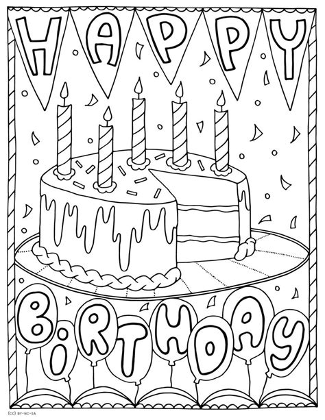 Printable Happy Birthday Color Pages 101 Activity