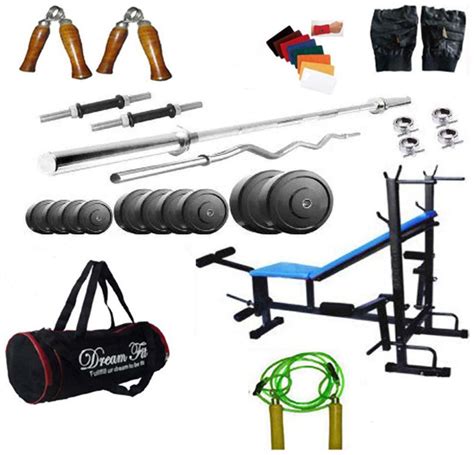 Buy Dreamfit 50 Kg Home Gym With 8 In 1 Multi Benchgym Bag And Acc