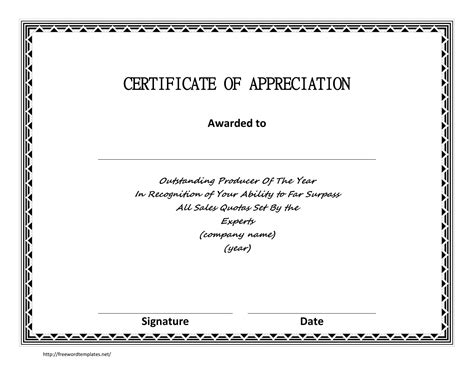 Free Editable Certificate Of Appreciation Template Word