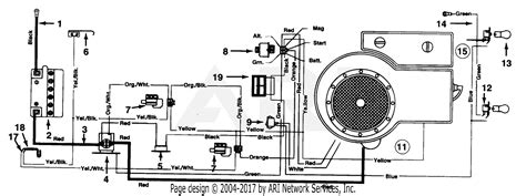 Following table shows wire colors related to electrical circuits. MTD 136C471F190 Lawn Tractor L-12 (1996) Parts Diagram for Switches And Lights Wiring Diagram