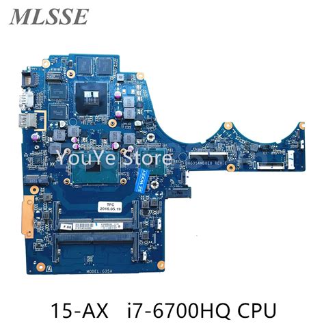 Refurbished For Hp 15 Ax Series Laptop Motherboard With Sr2fq I7 6700hq