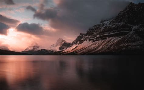 Download Wallpaper 3840x2400 Lake Mountains Sunset Dusk Landscape