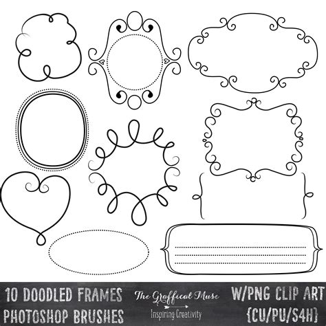 Free Photoshop Brushes With Digital Png Clip Art Doodled Frames The