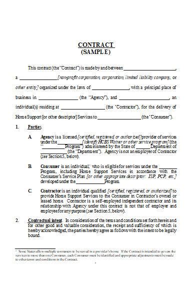 Microsoft Word Contract Template
