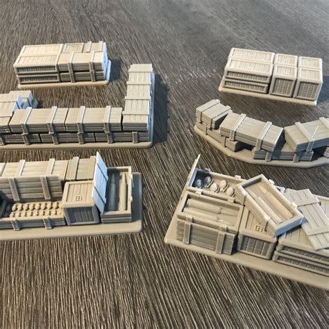 3d Printable Wargaming Compatible Terrain Tank Trap Crates Pallets Defenses By Steve Snow