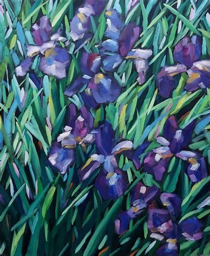 Daily Paintworks Iris Garden Original Fine Art For Sale Mary