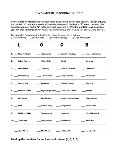 Personality Online Fill Online Printable Fillable Blank Pdffiller
