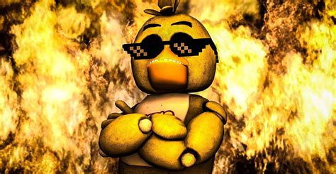 Download Funny Fnaf Thug Life Chica On Fire Picture