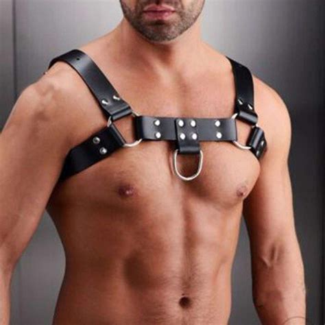 Men Bondage Harness Men PU Leather Gay Male Bondage In Adult Game Adjustable Buckle Body
