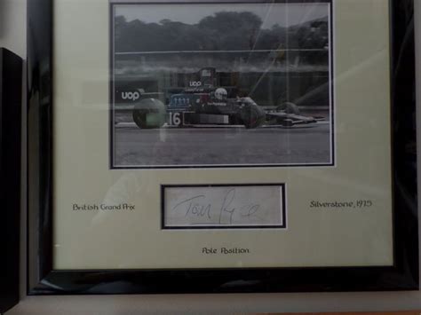 Part Of A Presentation Of Two Original Photographs Of Tom Pryce And