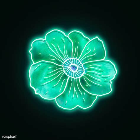 Check spelling or type a new query. Download premium illustration of Neon green rose mockup ...