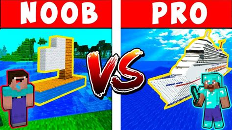 Minecraft Noob Vs Pro Build Boat Battle In Minecraft Part 1 Youtube