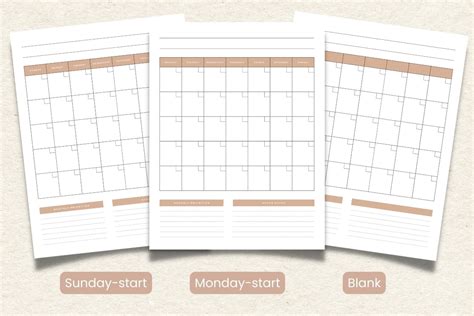 Free Blank Printable Monthly Calendar Templates Clean Design Easy To