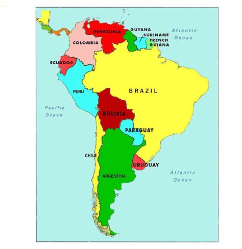 Labeled Map Of South America Blank World Map
