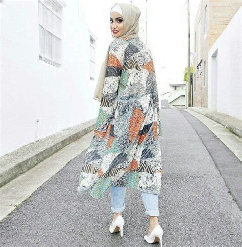 Patchwork Kimono Knit Hijabhouse Kimono Outfits Hijabi Outfits
