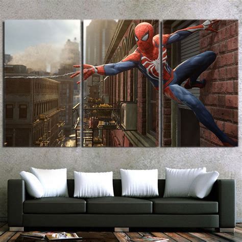Cool Spider Man Wall Clinging 3pcs Wall Art Canvas Print — Superheroes