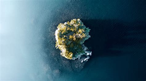 Drone Island Photo Aerial View Rocks Sea Iphone Wallpapers