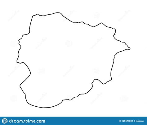 Printable map (jpeg/pdf) and editable vector map of andorra showing country outline and flag in the background. Andorra Outline Map Vector Illustration Stock Vector ...