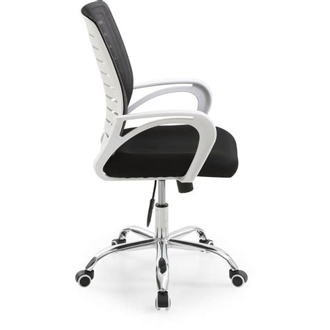 Hodedah Mesh Mid Back Adjustable Height Swiveling Office Chair With