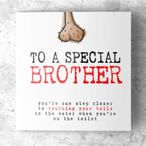 Funny Birthday Card For Special Brother Rude Humour Joke 40th Etsy