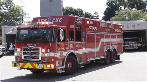 Portland Me Fire Department Rescue 1 Responding Youtube