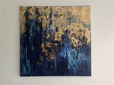 Original Diptych Art Handpainted Abstract Painting Gold 11x14 Canvas