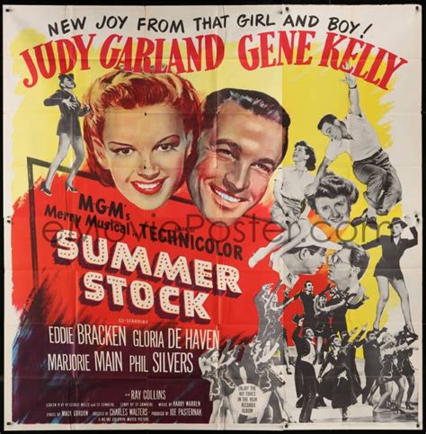 2x089 summer stock 6sh 1950 giant headshot art of judy garland and gene kelly