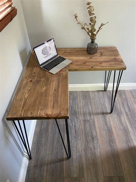 Copsewood Rustic Corner Desk Made From Solid Wood Choice Of Industrial