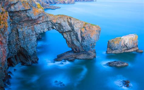 Cliff Sea Wales Coast Bridge Erosion Nature Cave