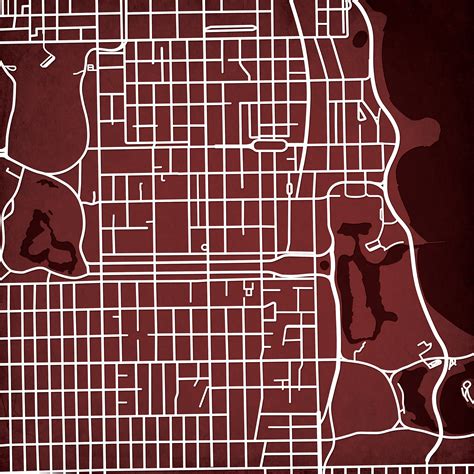 University Of Chicago Campus Map Art City Prints