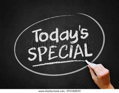 Hand Writing Todays Special On Chalkboard Stock Photo 395588839