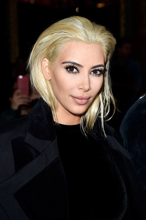 Kim Kardashian Dark Eyebrows And Blonde Hair Blonde Hair Dark