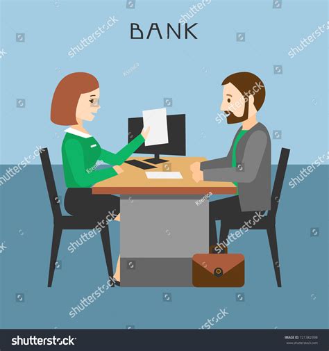 Loan Processing Bank Manager Prepares Contract Stock Vector Royalty