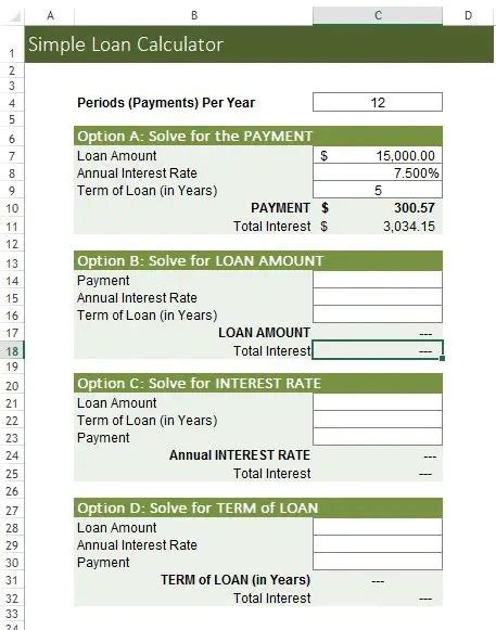 Simple Loan Calculator Excel Templates For Every Purpose