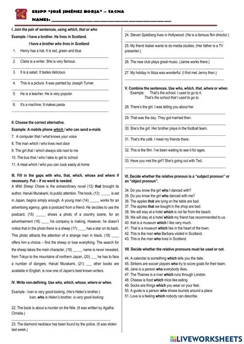 Relative Clauses Interactive Activity For Intermediate You Can Do The