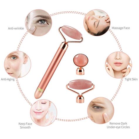 Face Massager Roller With Two Replaceable Attachments And Vibration Skin Tightening Eliminate